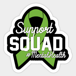 Support Squad Mental Health Awareness Lime Green Ribbon Sticker